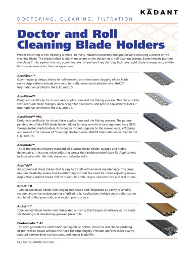 DOCTOR & ROLL CLEANING BLADE HOLDERS