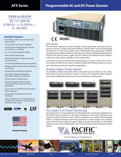 AFX Series Programmable AC and DC Power Sources