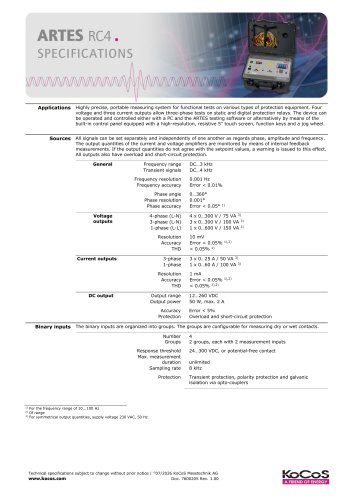 ARTES RC4 Specifications