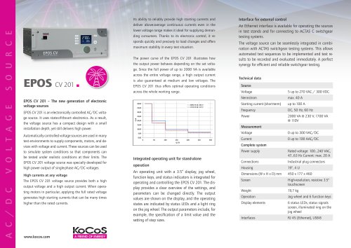  EPOS CV 201 Flyer 