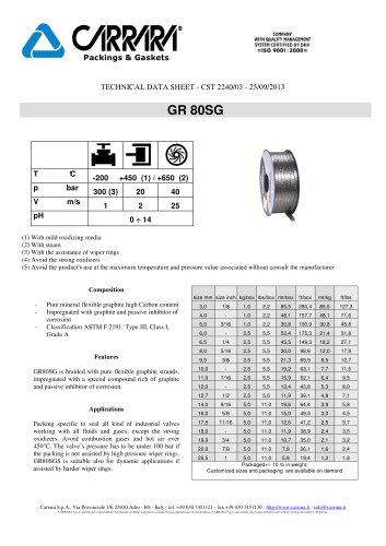 Graphite packing - GR80SG HP