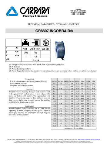 Valve Packing GR8807 INCOBRAID®