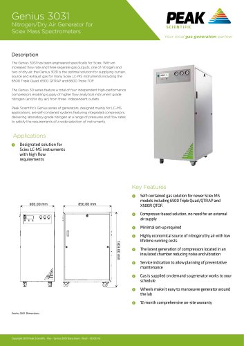 Genius 3031 - nitrogen gas generator