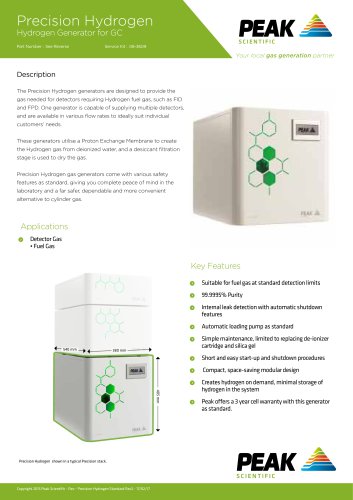 Precision Hydrogen Gas Generator for GC