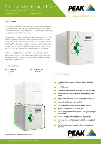 Precision Hydrogen Trace - GC carrier gas generator