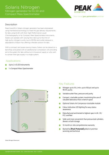 SOLARIS nitrogen gas generator for ELSD