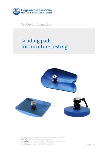 Accessories Furniture testing - Loading Pads