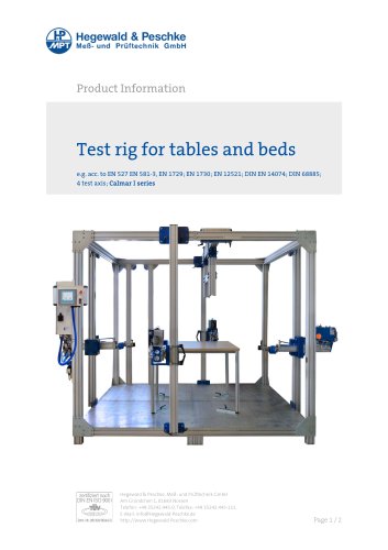 Furniture testing - Test rig for tables and beds