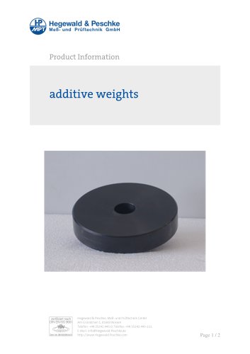 Furniture testing - Weight disks