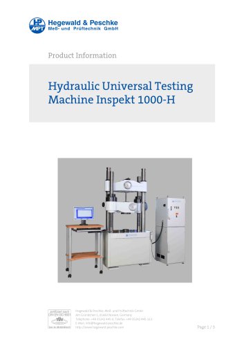 Hydraulic Universal Testing Machine Inspekt 1000-H