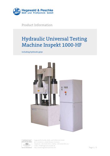 Hydraulic Universal Testing Machine Inspekt 1000-HF