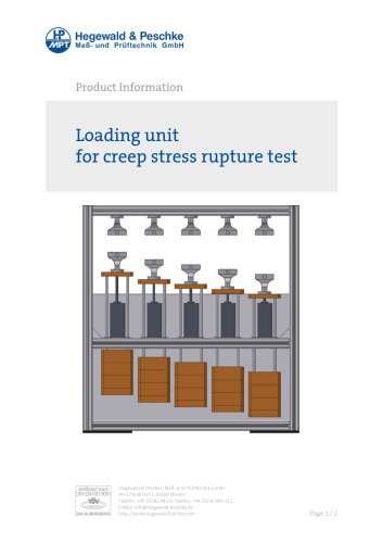 Loading unit for creep stress rupture test