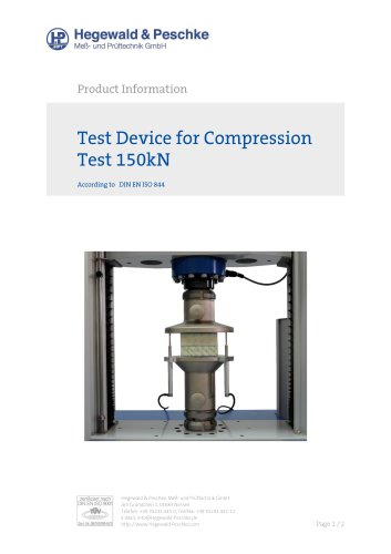 Test Device for Compression TEST 150 kN