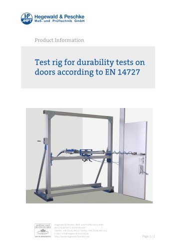 test rig for durability tests on doors