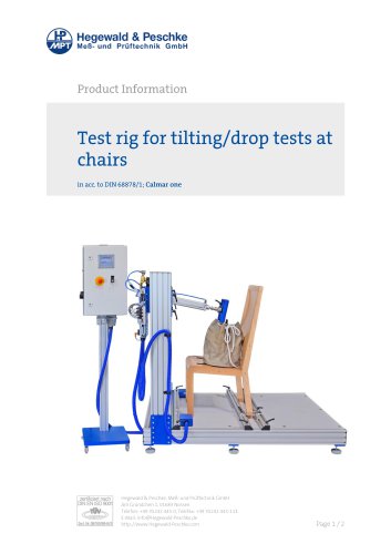 Test rig for tilting-drop tests at chairs