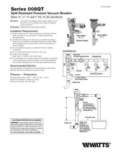 Anti-Siphon, Spill-Resistant Vacuum Breakers