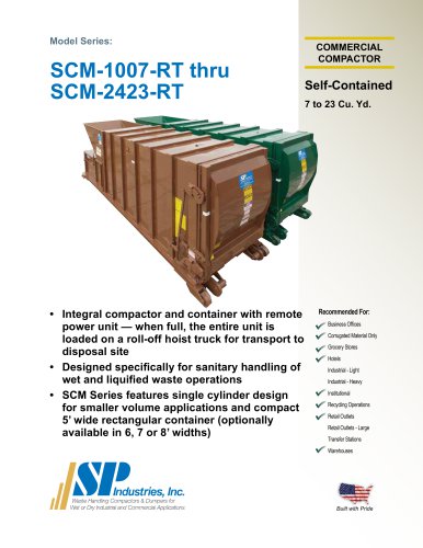 SCM Series Self-Contained Commercial Compactor Systems for Wet Waste