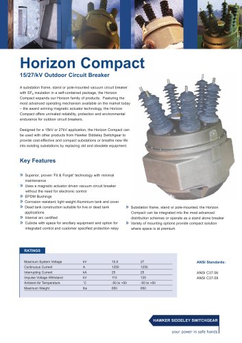 Horizon Compact 15/27/kV Outdoor Circuit Breaker