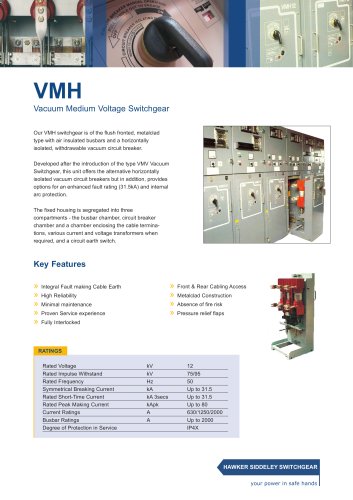 VMH Vacuum Medium Voltage Switchgear