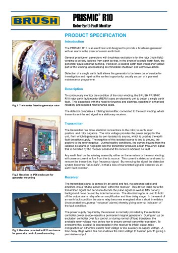 PRISMIC ®  R10 Rotor Earth Fault Monitor