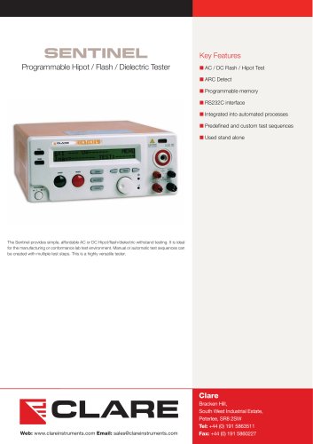 Clare Sentinel Datasheet