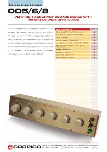 Cropico 005 / 006 / 008 Datasheet