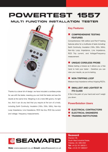 PowerTest 1557 Datasheet