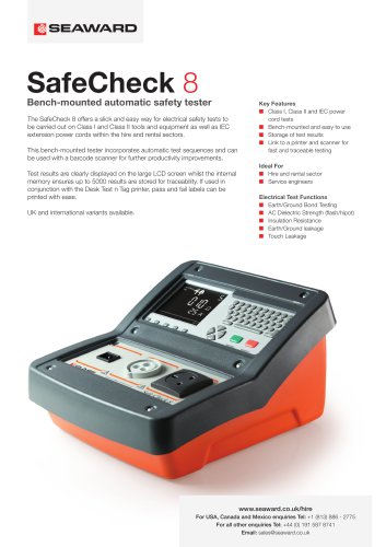 SafeCheck  8 Bench-mounted automatic safety tester