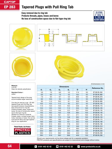 Captop EP 283 Tapered plugs with pull ring tab