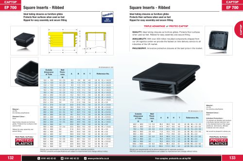 EP 700 Square Inserts - Ribbed