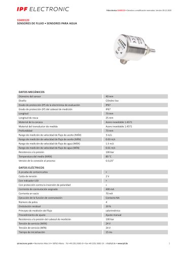 SS040012 - Sensores De Flujo - Sensores Para agua