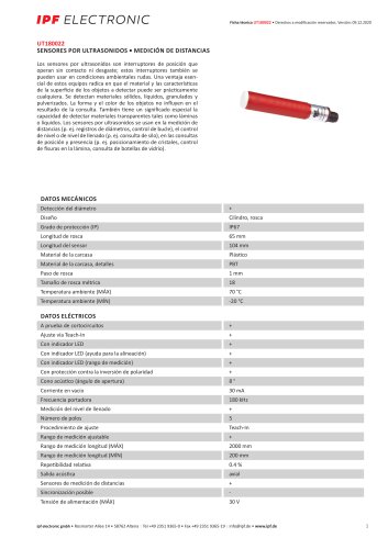 UT180022 - SENSORES POR ULTRASONIDOS-MEDECION DE DISTANCES