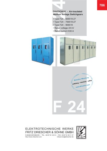 24 kV - Switchgear in "mobile non-withdrawable unit design" NEW