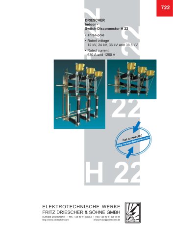 Indoor switch disconnector H 22