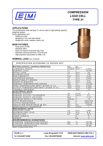 COMPRESSION LOAD CELL TYPE 31