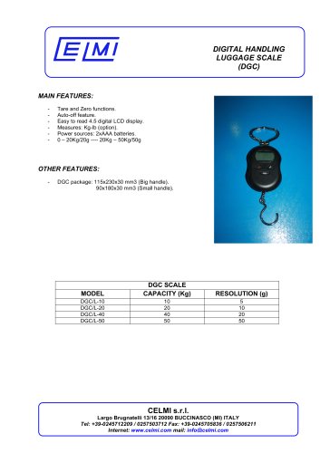 DIGITAL HANDLING LUGGAGE SCALE (DGC)