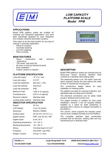 LOW CAPACITY PLATFORM SCALE