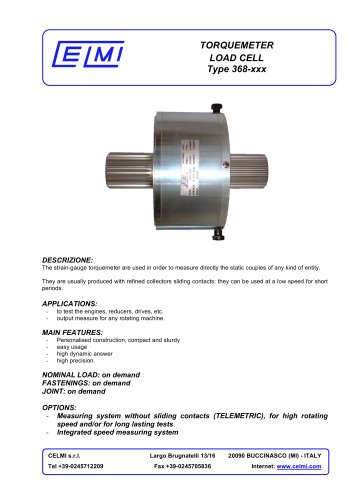 TORQUEMETER LOAD CELL Type 368-xxx