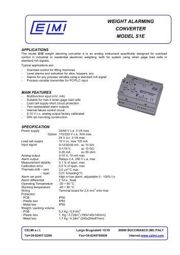 WEIGHT ALARMING CONVERTER