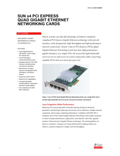 Sun x4 PCI-Express Quad Gigabit Ethernet Networking Cards