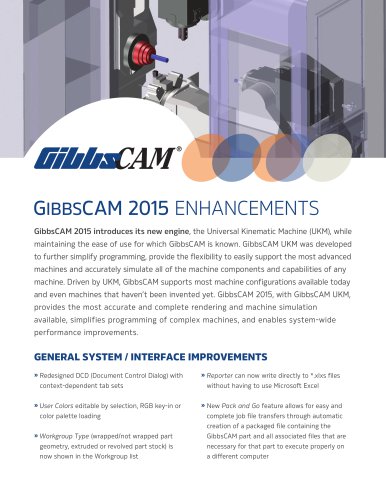 GibbsCAM 2015 Enhancements