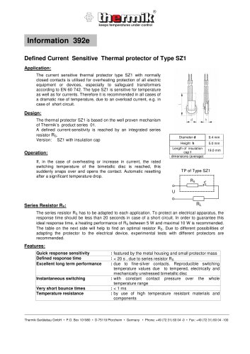 CZ1 - Thermal-Protectors without insulation cap