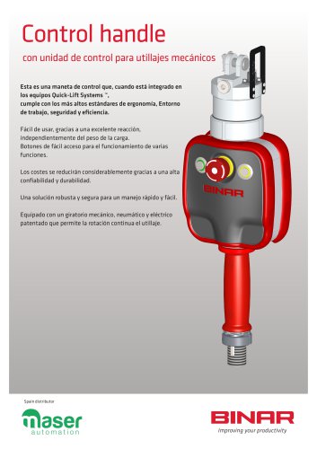 Control Handle con unidad de control para utillajes mecánicos