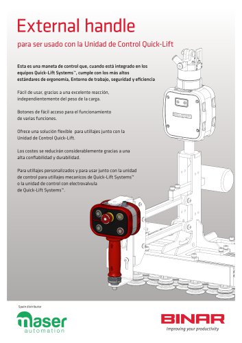 External handle para ser usado con la Unidad de Control Quick-Lift