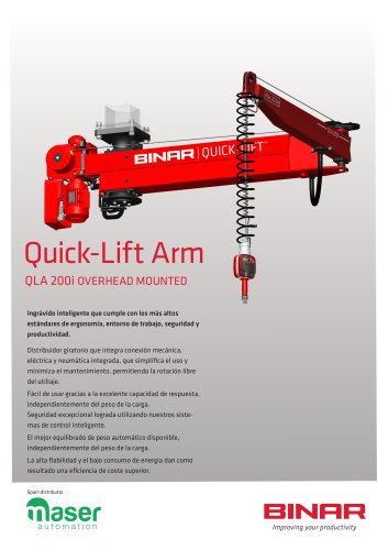 Quick-Lift Arm 200i overhead mounted