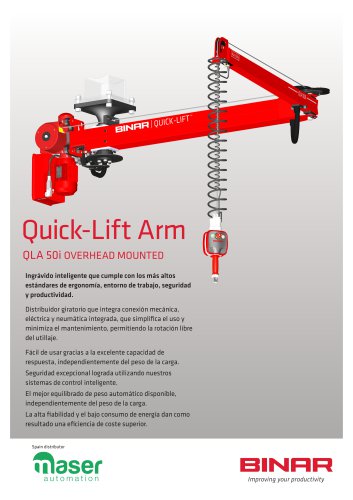 Quick-Lift Arm 50i overhead mounted