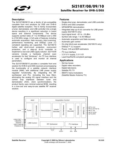 Si2107/08/09/10 Satellite Receiver for DVB-S/DSS