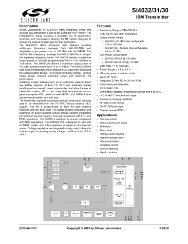 Si4032/31/30 ISM Transmitter