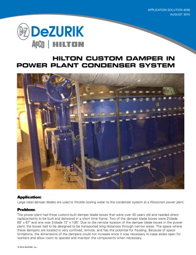 Hilton Custom Damper in a Power Plant Application Solution 206