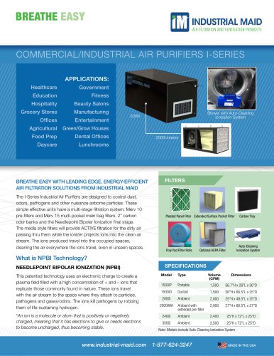 COMMERCIAL/INDUSTRIAL AIR PURIFIERS I-SERIES